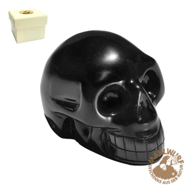 Kristallschädel aus Obsidian – Schutz & Erdung (5,0 cm) in Geschenkschachtel
